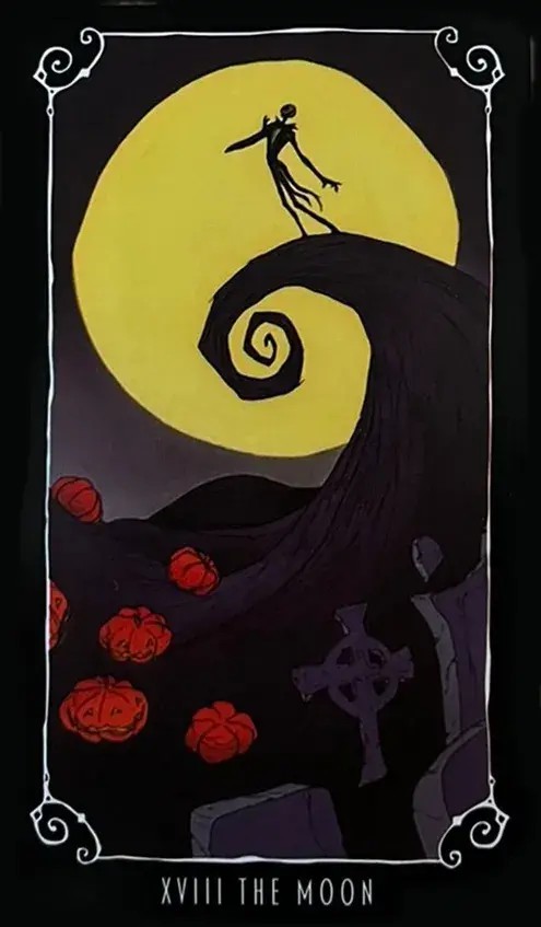 jack na ponta de um penhasco com uma lua cheia ao fundo