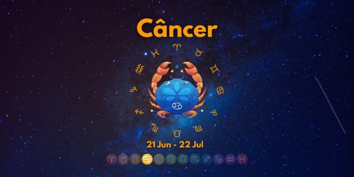 um caranguejo que representa o signo de cancer no horoscopo em um fundo que � o universo