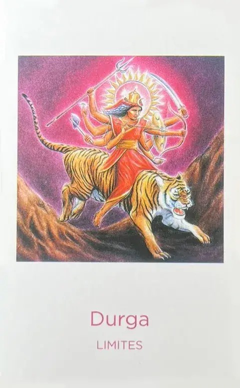carta do oraculo da deusa durga em cima de outras cartas