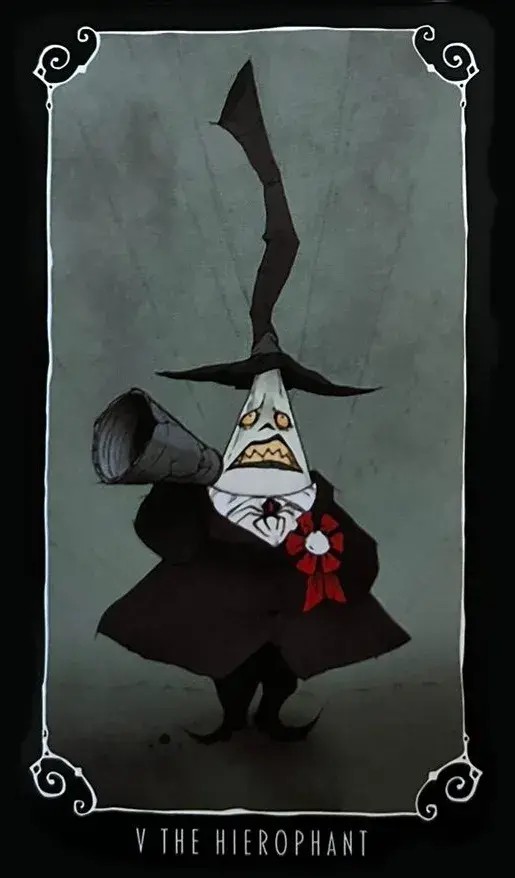 O personagem do prefeito do filme o estranho mundo de jack que usa um terno preto e um chap�u longo preto tamb�m
