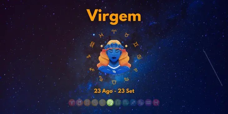uma mulher azul que simboliza o signo de virgem