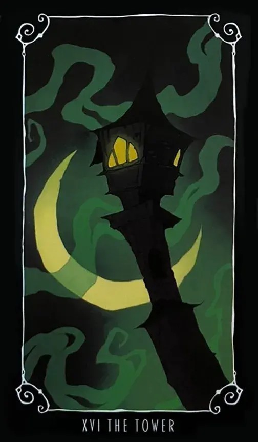 A Torre onde � a casa de Jack com uma lua ao fundo.