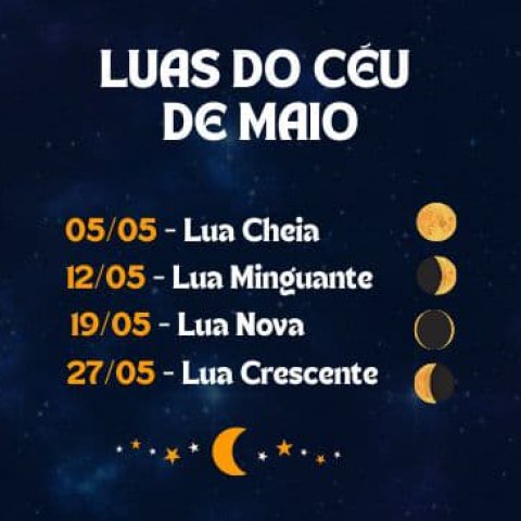 Fases das Luas de Maio 2023 - Or�culos web